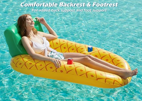 Image of Jasonwell Inflatable Pool Float Adult - Pool Floaties Lounger Floats Raft Floating Chair Water Floaties for Swimming Pool Lake Lounge Float with Cup Holders Beach Pools Party Toys for Adults
