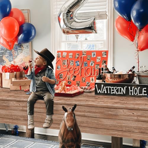 Image of 4Pcs Wood Tablecloth, Light Brown Grain Table Covers, Rectangular Table Decoration for Western Barn Themed Barbecue Party Decorations, 51 x 86.6 Inch