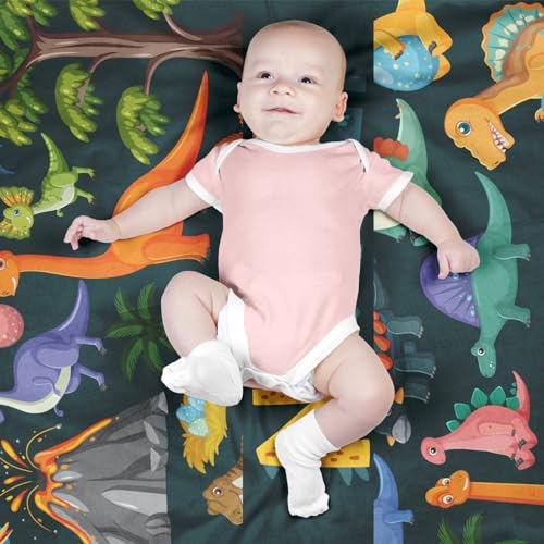 Image of Personalized Baby Blankets, Customized Easter Blanket for Kids, Personalized Dinosaur Baby Blanket with Name, Custom Easter Baby Blanket for Boys, Girl & Kids, Baby Boy Newborn Soft