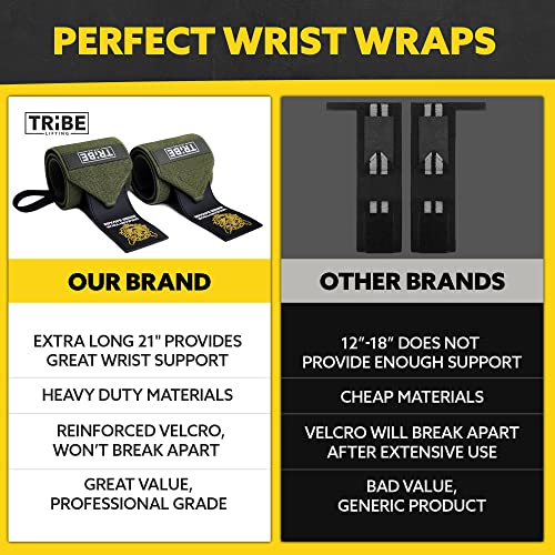 Tribe Lifting TBL-04 Heavy Duty Wrist Wraps And Lifting Straps thumb #4