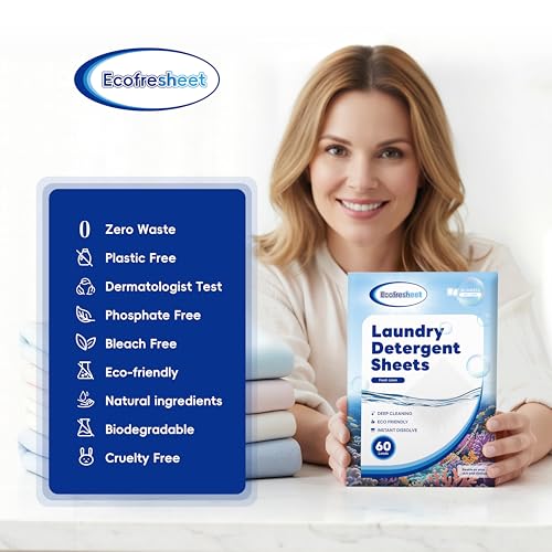 Image of Laundry Detergent Sheets - 30 Sheets (60 Loads) | Linen Scent | Quick Dissolve, Enzyme-Enhanced Formula | Eco-Friendly, Compact Envelope Packaging | No Residue, Travel Size Laundry Sheet