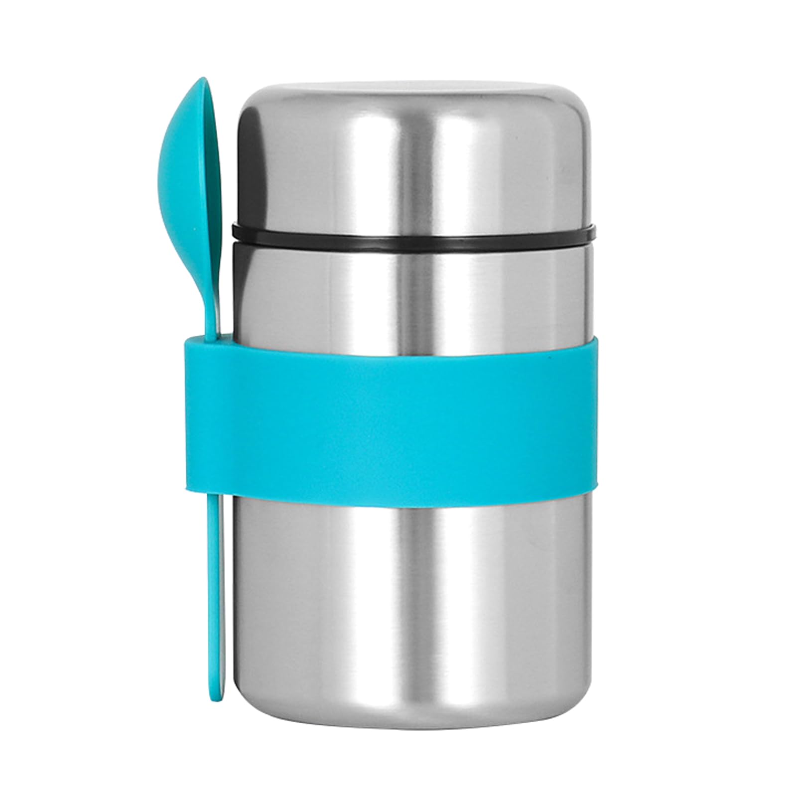 Fuzvol Blue Insulated Food Flask For Food Warming,Stainless Steel Food Flask Soup Flask Container With Spoon For Lunch & Dinner Food Carrying(Blue)