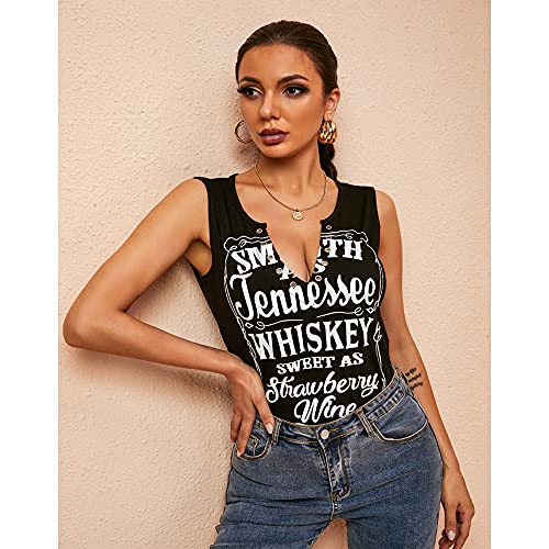 Smooth As Tennessee Tank Top Sweet As Strawberry Shirt Ring Hole Sleeveless Sexy V Neck Womens Retro Country Music Top4