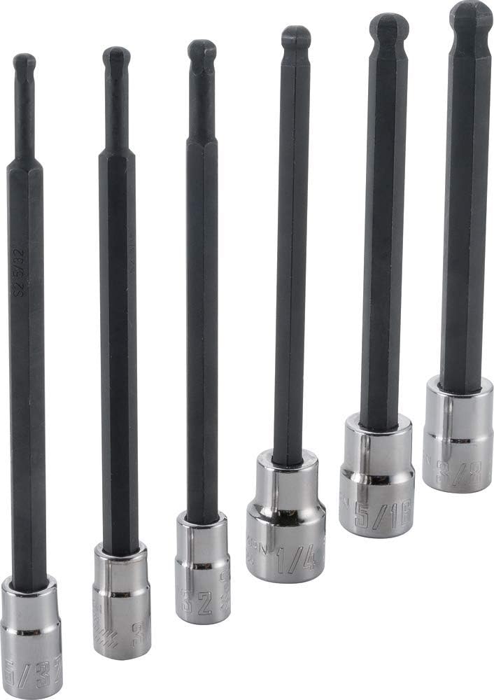 CRAFTSMAN Hex Bit Socket Set, SAE, 3/8" Drive, Long Ball, 6Piece (CMMT42606)