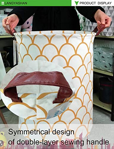 Image of Laundry Hamper Fabric Organizer Collapsible Basket Gold egg | Waterproof Storage Bin Kids Toy Clothes Baskets for Gift Children Nursery Bedroom Bathroom
