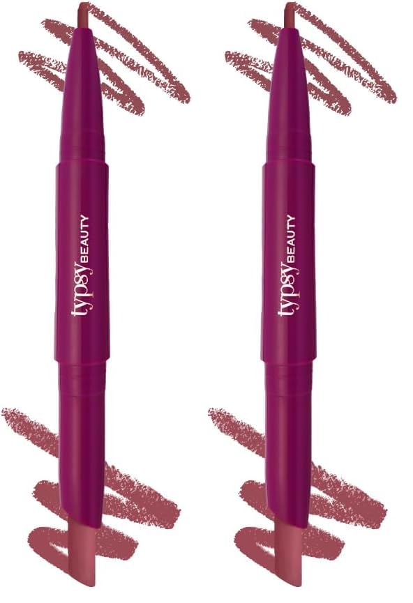 Image of Typsy Beauty Twist & Pout 2-in-1 Lipstick & Lip Liner Infused with Jojoba Oil, Non-Drying Transfer-Proof Matte, 14-Hour Stay, Swipe Right 10, 0.8g + 0.2g (Pack of 2)