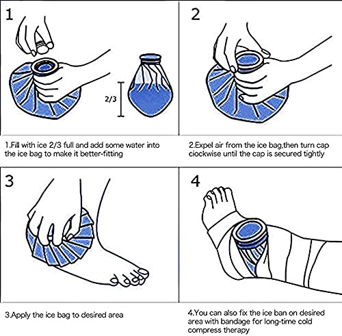 MOBDESK Ice Cold Pack Reusable Ice Bag Hot Water Bag for Injuries, Hot & Cold Therapy and Pain Relief (Blue) 4