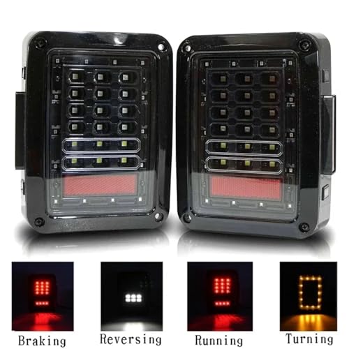 Feux arrière Led pour Wrangler JK 2007-2017 version EU transparents - 2
