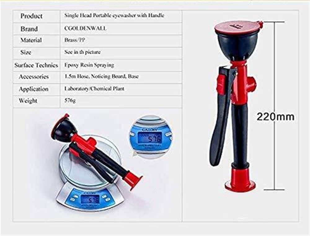 Cabezal rociador lavaojos portátil, manguera de enjuague, estación lavaojos, ducha de lavado facial for uso industrial y de laboratorio