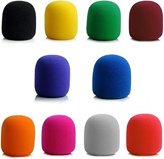 LYEAA 10 pack Handheld Stage Microphone Windscreen, Sponge Mic Cover, Foam Cover Windscreen Protective Shield for KTV DJ Stage Microphone