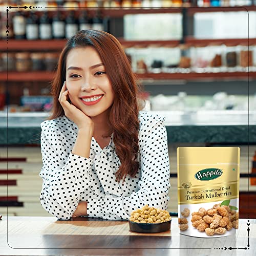 Image of Happilo Premium International Dried Turkish Mulberries 150g (Pack of 5), Rich in Calcium & Vitamin C, Freshest, Quality Berries, Perfect Snack Treats, Vegan, Non-GMO