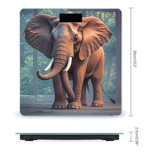 Báscula digital de baño Elephants Red con vidrio templado miniatura 2