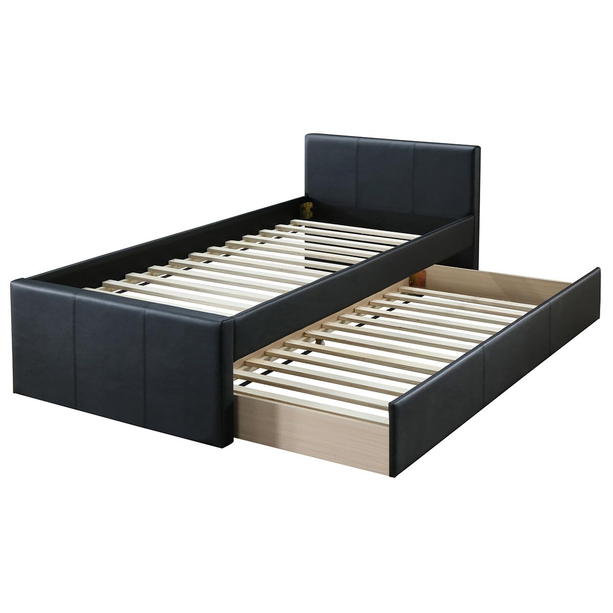 Miliboo Lit gigogne 90 x 195 cm Noir Mat