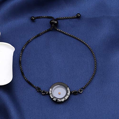 FAADBUK Christian Mustard Seed Bracelet Christian Gift With God All Things Are Possible Mustard Seed Jewelry Bracelet Religious Gift Jewelry4