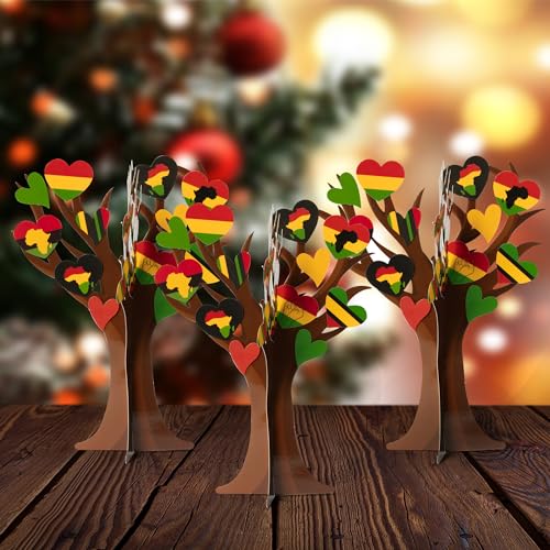 Árbol de corazón afroamericano de fieltro kit DIY con piezas autoadhesivas de Juneteenth 6
