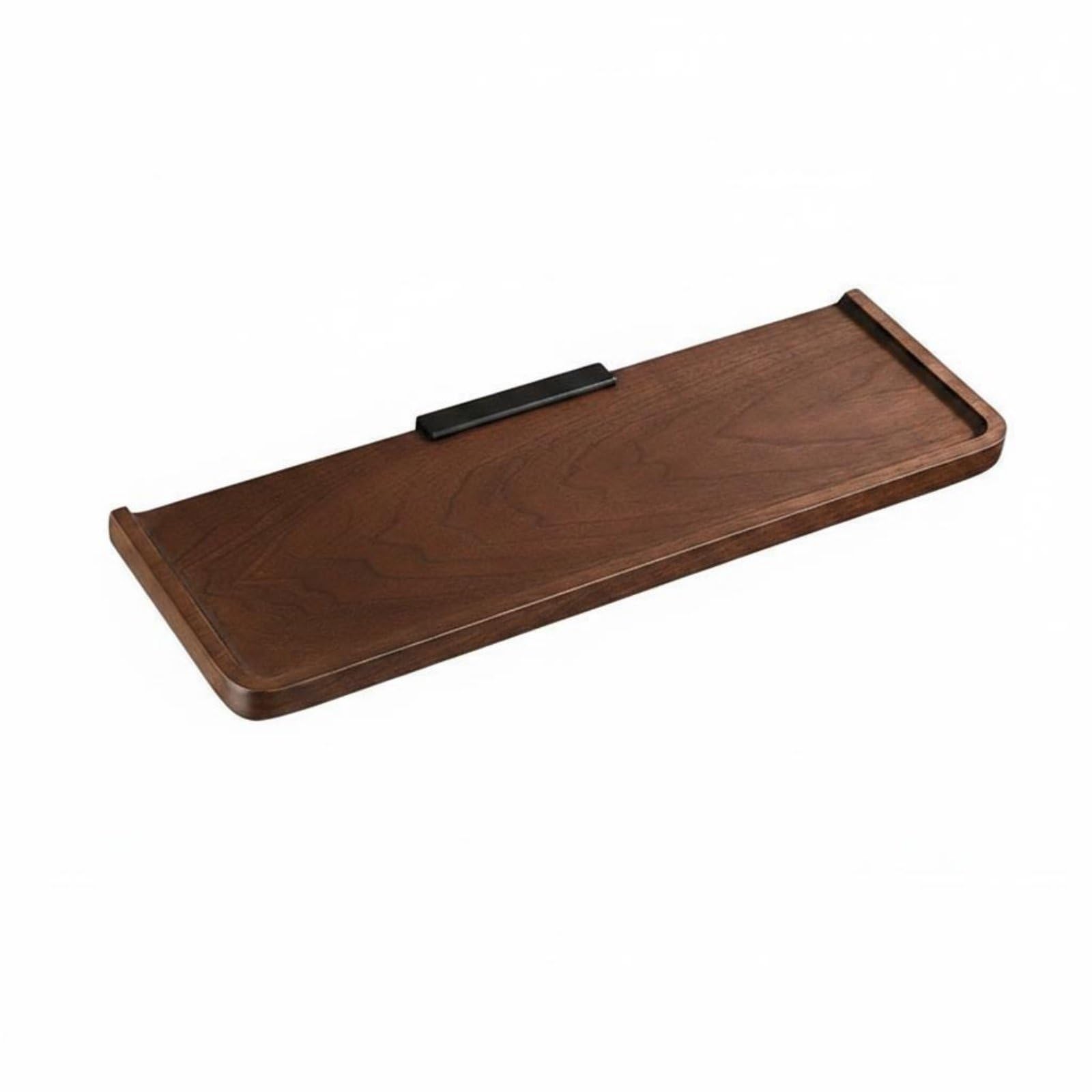 Étagère murale en noyer et aluminium haute température style moderne 30cm