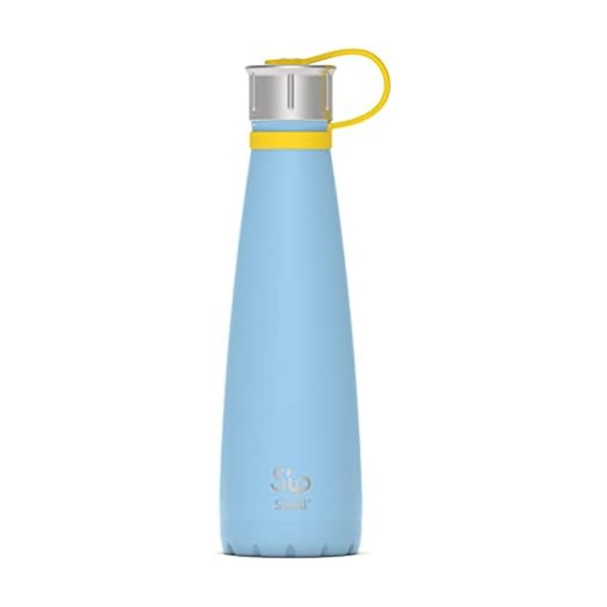 S'well S'ip by S'well Stainless Steel Water Bottle - 15 Oz - Blue Sunshine - Double-Walled Vacuum-Insulated Keeps Drinks Cold for 24 Hours and Hot for 10 - with No Condensation - BPA-Free