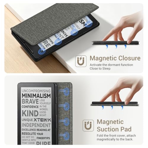 Image of CoBak Magnetic Case for XTEINK X4, Ultra-Lightweight Protective Cover for Xteink X4 E-Reader, Secure Magnetic Attachment(Pattern Gray)