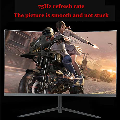 Image of 24-inch Curved Surface Computer Monitor Borderless Led Hd External Monitor Computers with Hdmi and Vga Ports Wide Monitor Low Blue Light 5ms (1920x1080p)