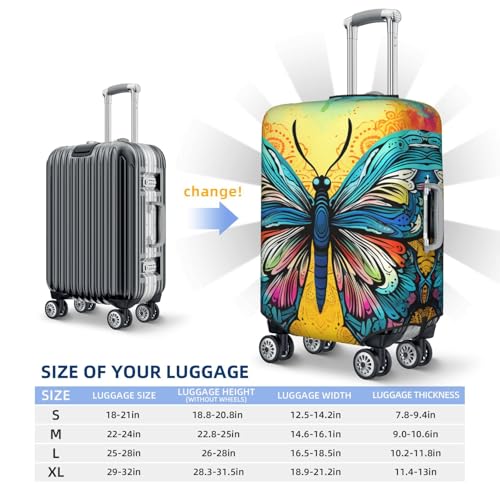 Travel Luggage Cover Suitcase Protector Elastic Washable Butterfly Tie Dye Suitcase Cover Anti-scratch Spandex Baggage Covers Fits 18-32 Inch Luggage2