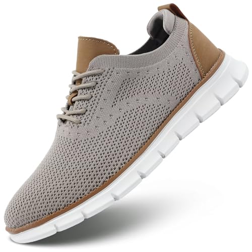Mens Business Oxford Shoes Mesh Casual Sneakers Lightweight Breathable Work Office Dress Shoes Comfortable Walking Trainers for Men