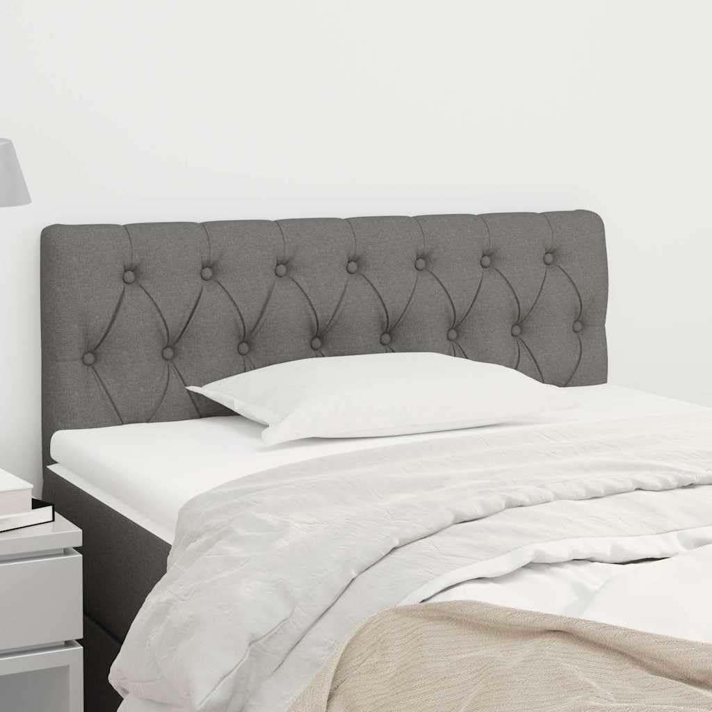 Tête de lit en tissu gris foncé 90 x 7 x 78/88 cm rembourrée avec pieds en bois, tête de lit réglable en hauteur pour chambre à coucher, soutien dorsal confortable pour lire et s'asseoir