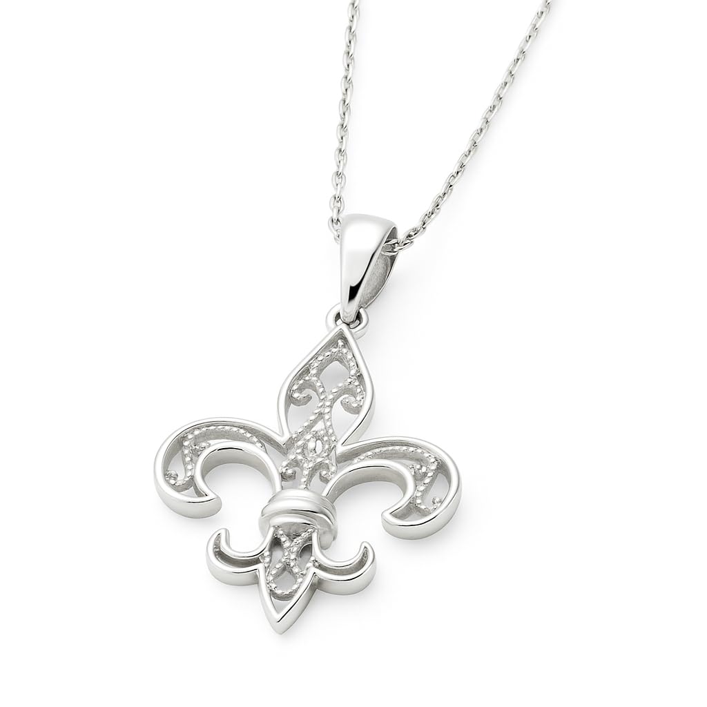 Colgante Flor de Lis Plata de Ley 925