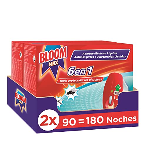 Bloom Max Insecticida Eléctrico Líquido (2 aparatos + 4 recambios), insecticida eléctrico,...