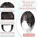 HAITOO Clip in Bangs, 100% Real Human Hair French Fake Bangs Hair Clip for Women Dark Brown Natural Curtain Fringe with Temples Hairpieces for Daily Wear（French,Dark Brown）