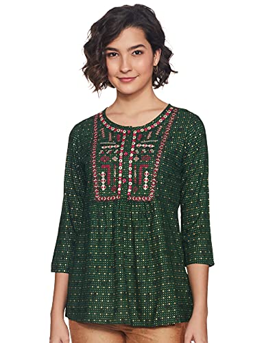 Image of Easybuy Women's Regular Kurta (PA21VI06FE Olive Green M)
