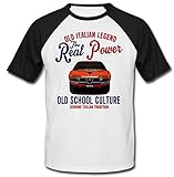  TEESANDENGINES Herren T-Shirt ALFA ROMEO Montreal 1970 Italienisch Schwarz Kurzarm Gr. S, weiß