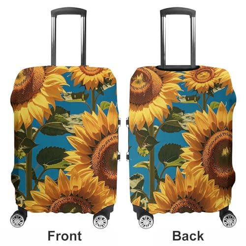 Elastic Luggage Cover Protector Sunflower Flower Washable Suitcase Sleeve Durable Travel Suitcase Case Cover with Zipper Openings Fits 19-32 Inch Luggage (M)3