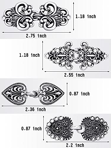 WILLBOND 4 Pieces Vintage Sweater Swirl Clip Cape Cloak Retro Cardigan Shawl Collar Clasp Dress Shirt Brooch Clip3