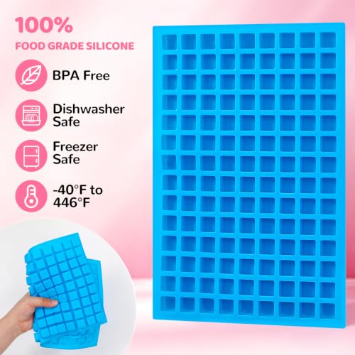 Image of Square Silicone Candy Molds - Mini Silicone Molds for Hard Candy, Chocolate, Gummy, Caramel, Ganache, Ice Cubes