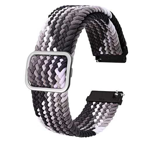 BISONSTRAP Nylon Uhrenarmband, Verstellbare Geflochtene Uhrenarmbänder für Herren und Damen, 16mm 18mm 19mm 20mm 22mm 24mm zur Auswahl