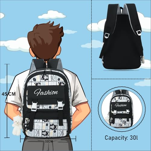 Image of Tinytot 30 Litre Japanese Korean Style School Bag Water-Resistant Laptop & Travel Backpack - Unisex Large 18 Inches Multipurpose Student Backpack for Boys & Girls, Men & Women