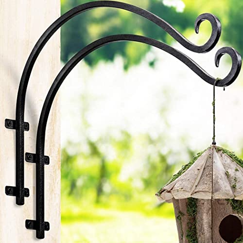Aqarea Outdoor Bird Feeder Brackets: 2 Pieces Heavy Duty Plant Hanger Bracket - 16-Inch Metal Plant Wall Hooks For Hanging Flower Baskets #TOP5