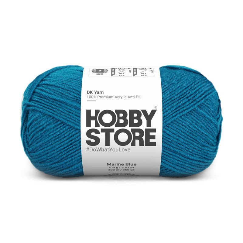 Image of DK Solid Yarn - Anti-Pill Acrylic Solid DK Yarn for Crochet & Knitting Everyday Essentials (1 ball /100 g) - Marine Blue 5033 | Magic Needles