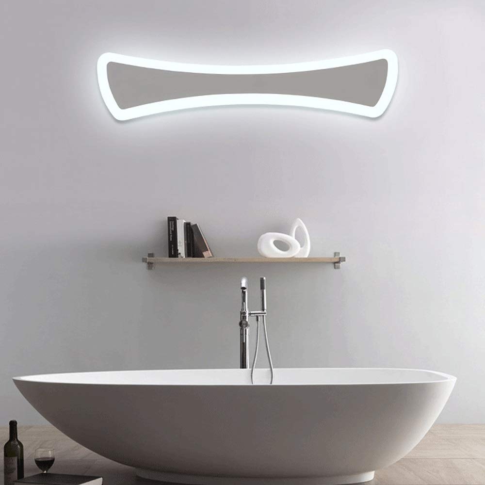 Luz espejo baño, Luz espejo LED Lámparas espejo 15W Blanco frío 6000K Iluminación maquillaje Lámpara gabinete espejo interior Accesorio iluminación, Acabado metal