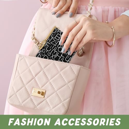 Image of Aiawoxc Credit Card Holder, Small RFID Wallet Slim Leather Card Organizer Case with Zipper and Keychain, Fashion Alphabet