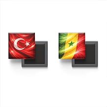Buzdolap Magnetleri - Senegal Bayra  ve T rk Bayra  - 2'li Set Magneti