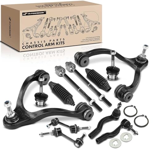 A-Premium Set of 12, Front Upper Control Arm, Sway Bar Link, Lower Ball Joint, Inner Outer Tie Rod End, Compatible with Ford Crown Victoria, Lincoln Town Car, Mercury Grand Marquis, Marauder