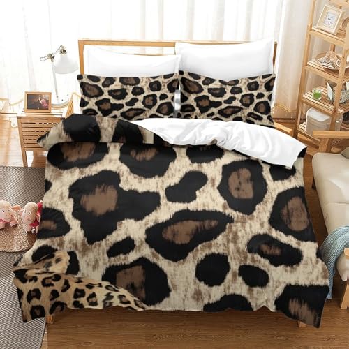 Parure de lit léopard en microfibre premium douce et résistante pour lit simple - 3