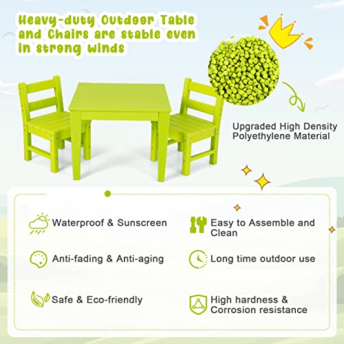 Costzon 04628 Kids Chair, 2Pcs All-Weather & Heavy-Duty Children Learning Chairs W/Backrest thumb #3