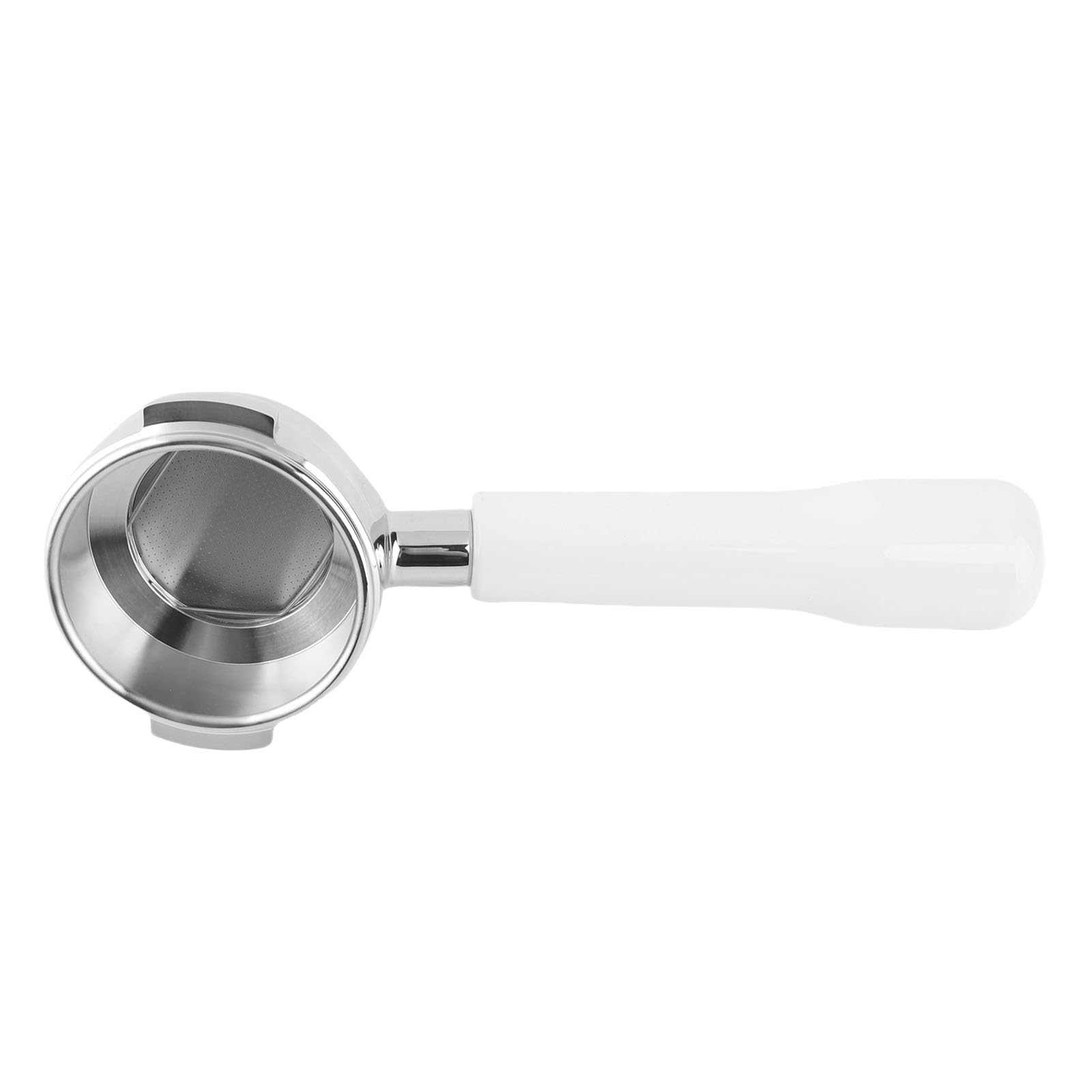 Tazza in acciaio inossidabile con portafiltro per caffè a maglia fine 58 mm (Bianca)