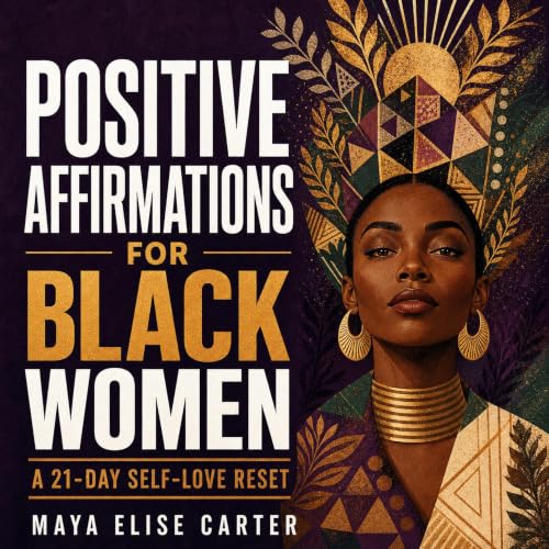 Diseño de la portada del título Positive Affirmations for Black Women
