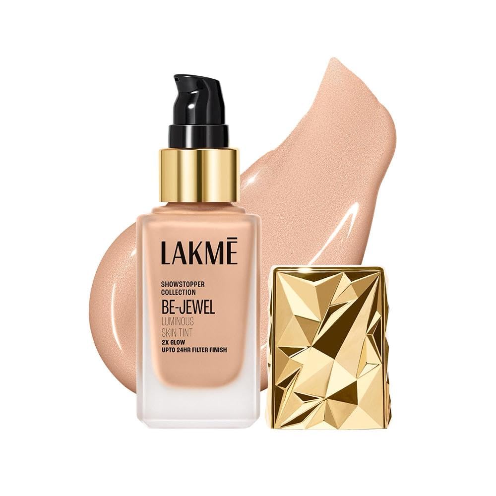 Lakme Be-Jewel Luminous Skin Tint | 24HR Long Lasting |With Light-Reflecting Polymers |Up To 2X Luminous Glow | Warm Sand - 25ml-image-10