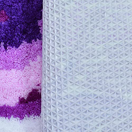 Ustide Pastoral Style Handmade Floral Rug Girls Bedroom Rugs Washable Kids Play Rugs Anti-Skid Bath Mat Floor Rugs (Purple) #TOP5