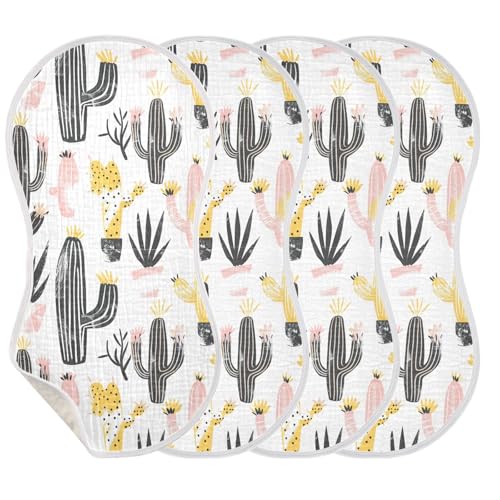 Cactus Cotton Burp Cloths Good Absorbent Baby spit up Cloth for boy and Girl Set of 2, 22x11in3