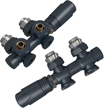 EMKE Válvula de radiador con termostato, válvula para radiadores y secadores de toallas, universal para válvulas angulares y rectas, G1/2
